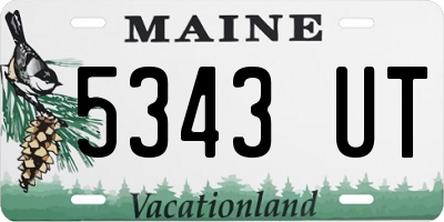 ME license plate 5343UT