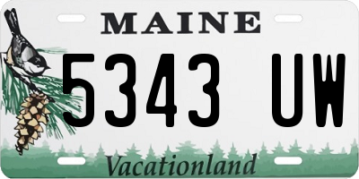 ME license plate 5343UW