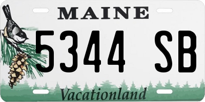 ME license plate 5344SB