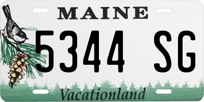 ME license plate 5344SG
