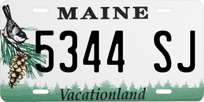 ME license plate 5344SJ