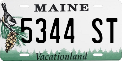 ME license plate 5344ST