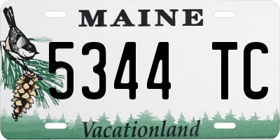 ME license plate 5344TC