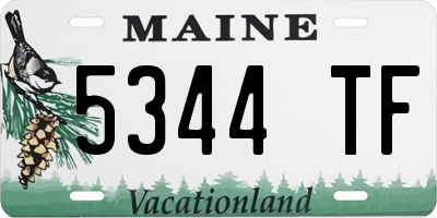 ME license plate 5344TF