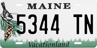 ME license plate 5344TN