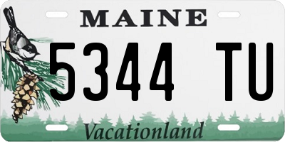 ME license plate 5344TU