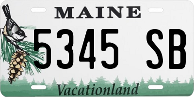 ME license plate 5345SB