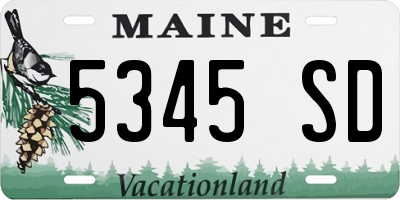 ME license plate 5345SD