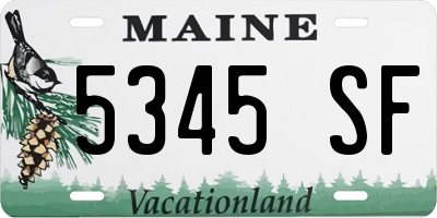 ME license plate 5345SF