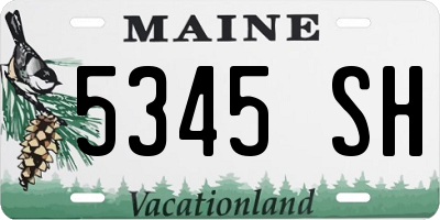 ME license plate 5345SH