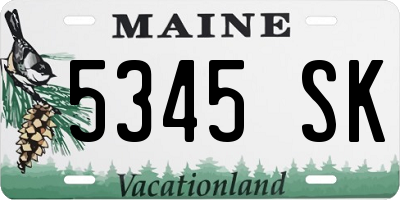 ME license plate 5345SK