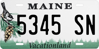 ME license plate 5345SN