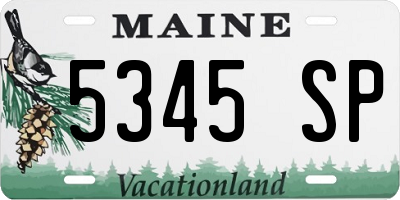 ME license plate 5345SP