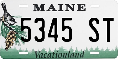 ME license plate 5345ST