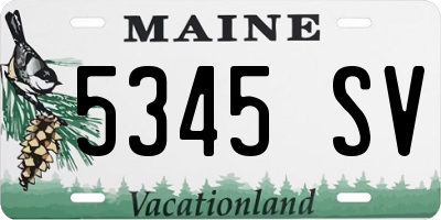 ME license plate 5345SV