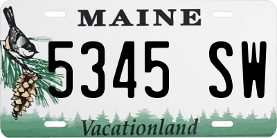 ME license plate 5345SW
