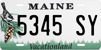 ME license plate 5345SY