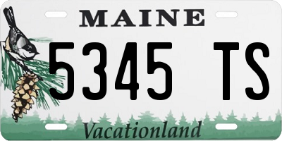 ME license plate 5345TS