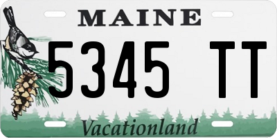 ME license plate 5345TT