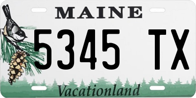 ME license plate 5345TX