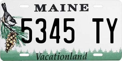 ME license plate 5345TY