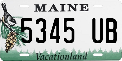 ME license plate 5345UB