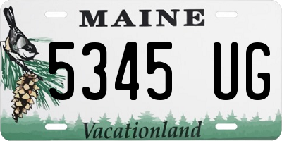 ME license plate 5345UG
