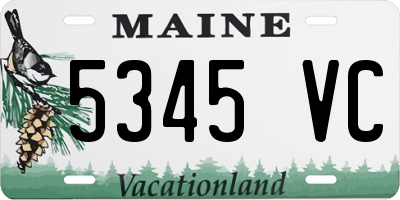 ME license plate 5345VC
