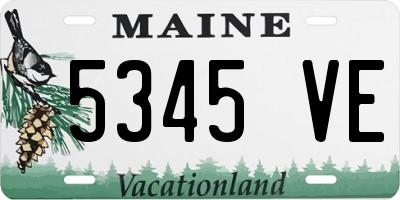 ME license plate 5345VE