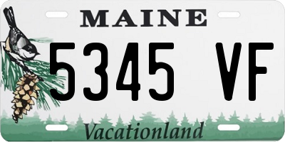 ME license plate 5345VF