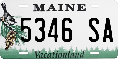 ME license plate 5346SA
