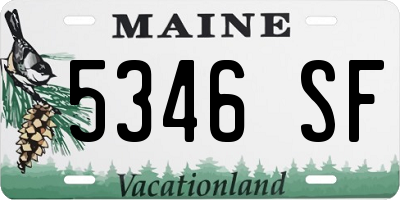 ME license plate 5346SF