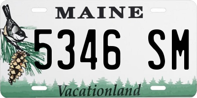 ME license plate 5346SM