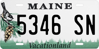 ME license plate 5346SN