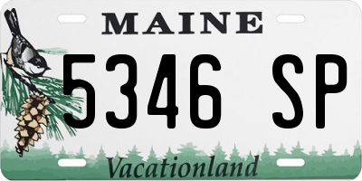 ME license plate 5346SP