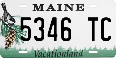 ME license plate 5346TC