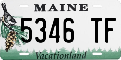 ME license plate 5346TF