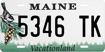 ME license plate 5346TK