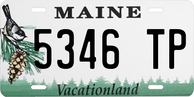 ME license plate 5346TP