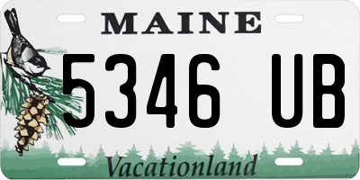 ME license plate 5346UB