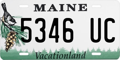 ME license plate 5346UC