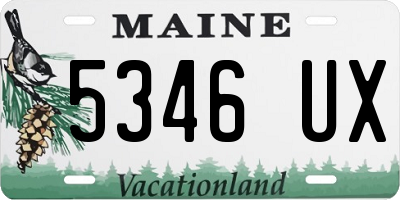 ME license plate 5346UX