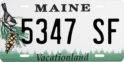 ME license plate 5347SF
