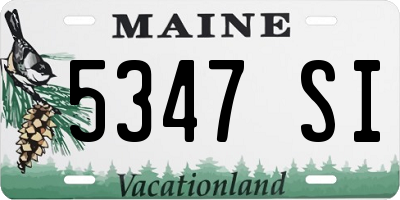 ME license plate 5347SI