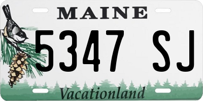 ME license plate 5347SJ