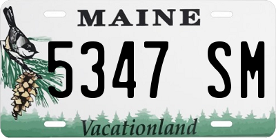 ME license plate 5347SM