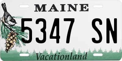ME license plate 5347SN