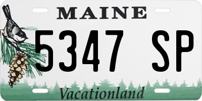 ME license plate 5347SP