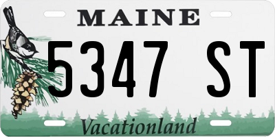 ME license plate 5347ST