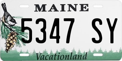ME license plate 5347SY